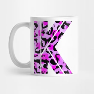 Abstract Letter K Watercolour Leopard Print Alphabet Mug